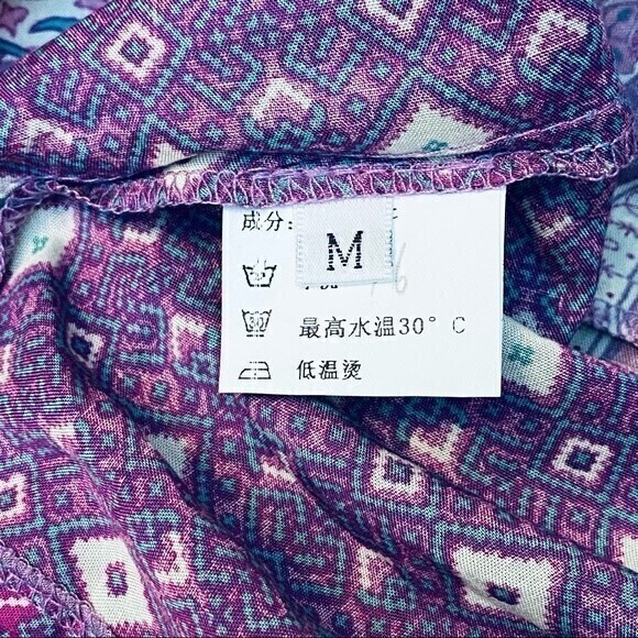 Bluestreak II Women’s Boho Chic Dress w/Spaghetti‎ Straps, Size M Purple Paisley - Picture 6 of 7